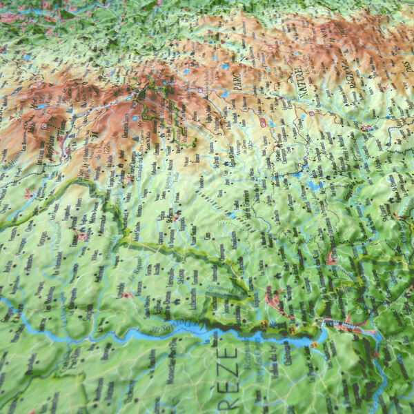 3Dmap Regional map Le Parc Naturel Régional des Volcans d'Auvergne