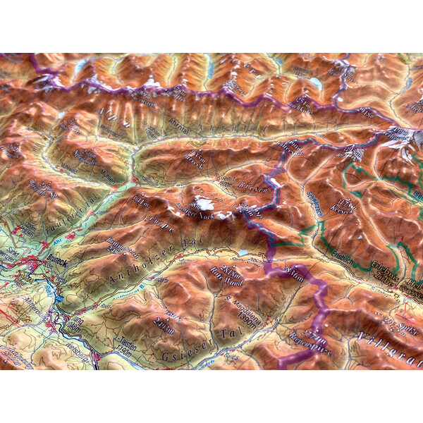 Georelief Regional map Tirol (77 x 57 cm) 3D Reliefkarte
