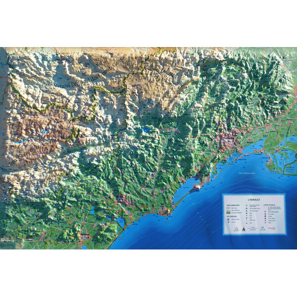 3Dmap Regional map L'Hérault