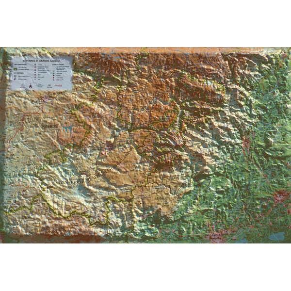 3Dmap Regional map Cévennes et Grands Causses