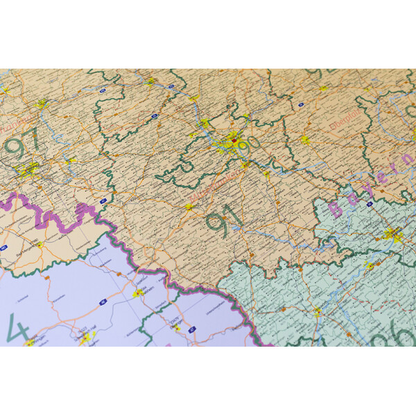 GeoMetro Regional map Bayern Postleitzahlen PLZ (100 x 140 cm)