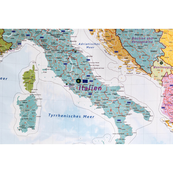 GeoMetro Continental map Europa Postleitzahlen (90 x 123 cm)