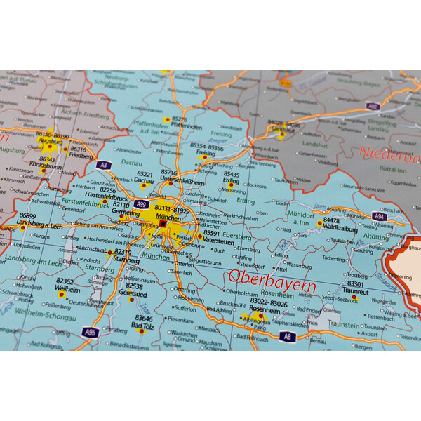 GeoMetro Map Verwaltungskarte Deutschland politisch (84 x 114 cm)