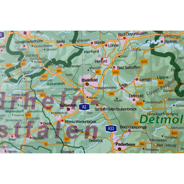 GeoMetro Map Deutschland physisch (100 x 140 cm)
