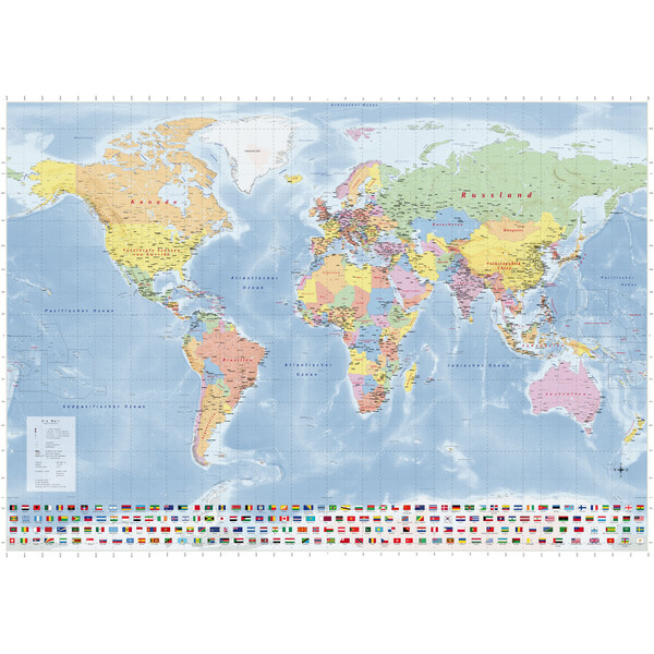 GeoMetro World map politisch (140 x 100 cm)