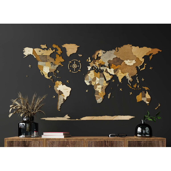 Abraham Wood Decor World map Puzzle made of wood (200 x 110 cm)