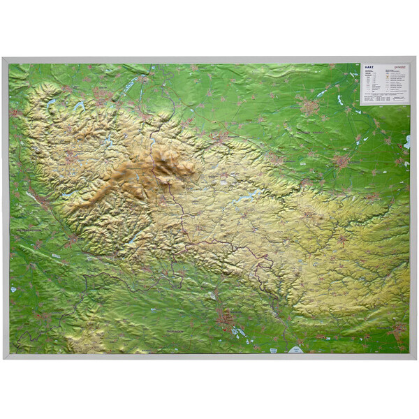 Georelief Regional map Harz 3D Reliefkarte (77 x 57 cm)