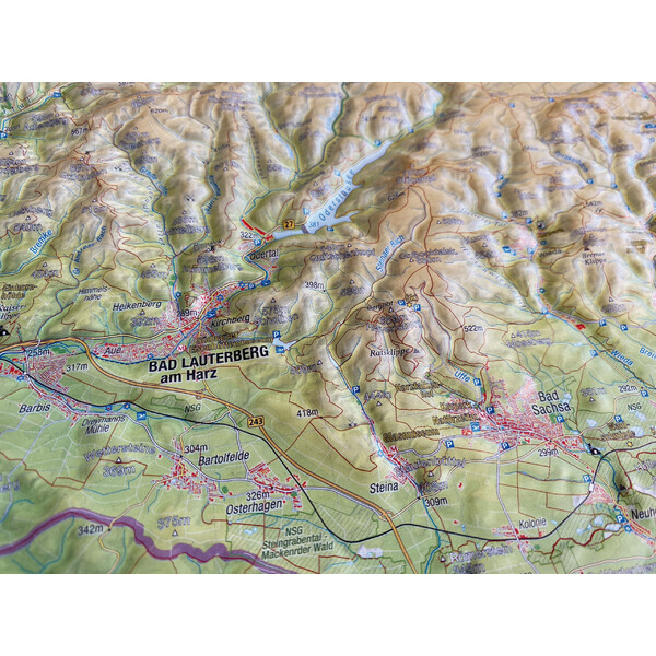 Georelief Regional map Harz 3D Reliefkarte (77 x 57 cm)