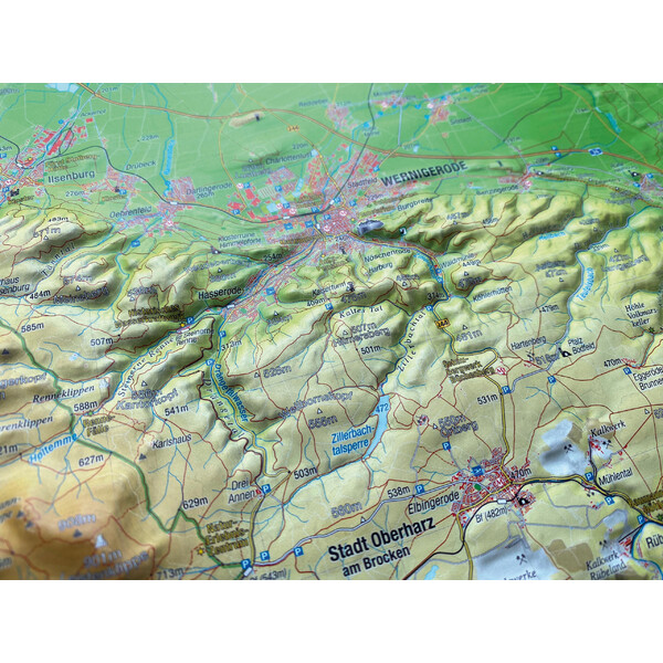 Georelief Regional map Harz 3D Reliefkarte (77 x 57 cm)