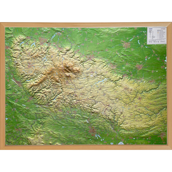 Georelief Regional map Harz 3D Reliefkarte (77 x 57 cm)