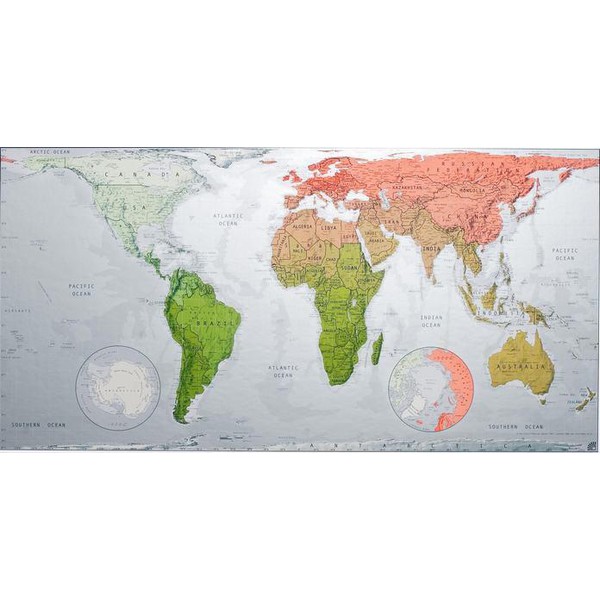 The Future Mapping Company Future Map Weltkarte pinie-koralle-gold, magnetisch