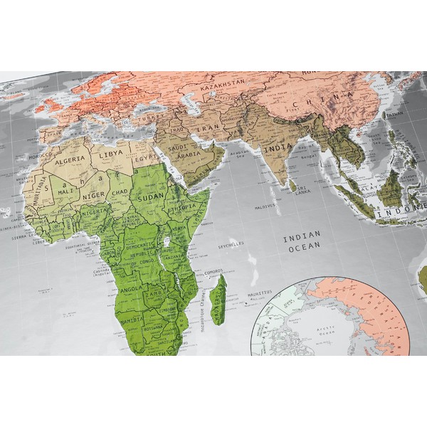 The Future Mapping Company Future Map Weltkarte pinie-koralle-gold, magnetisch