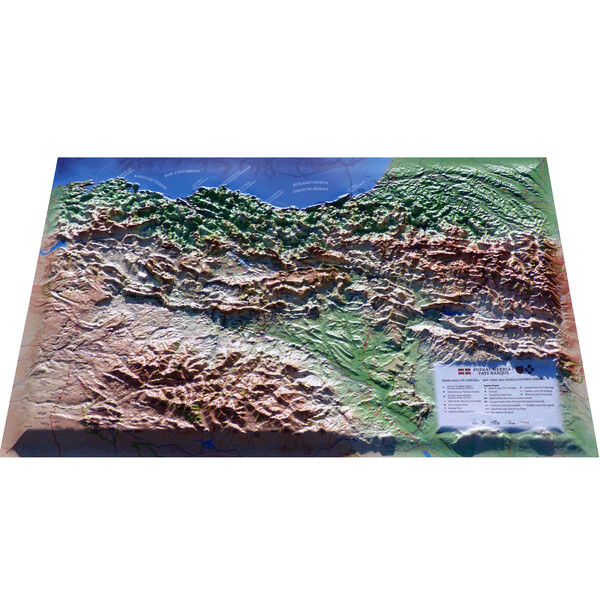 3Dmap Regional map Pay Basque (Euskal Herria 61 x 41 cm)
