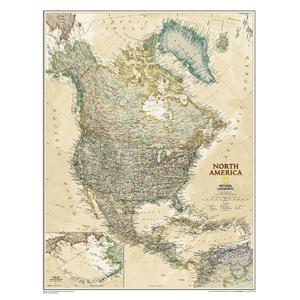 National Geographic antique map of North America