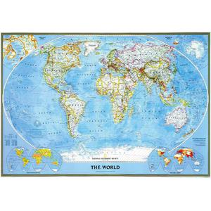 National Geographic Classical world map, laminated