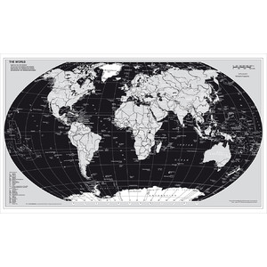Stiefel World map, silver edition with metal strip