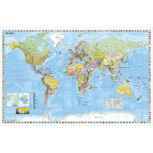Stiefel World map Poster - giant format, can be written on and wiped clean - extremely tear-resistant