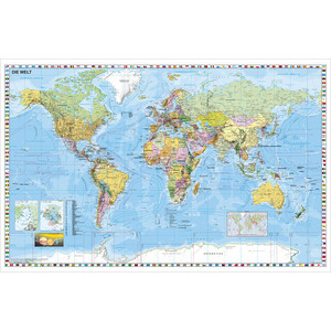 Stiefel World map on pinboard