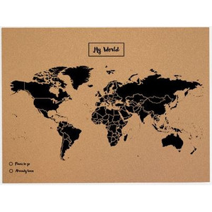 Miss Wood Woody Map Natural Cork L black