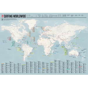 Marmota Maps Weltkarte Surfing Worldwide (Englisch)