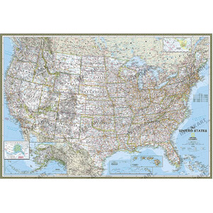 National Geographic USA map politically (111 x 77 cm)