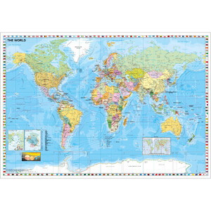 Stiefel World map Political with Flags (137x89)