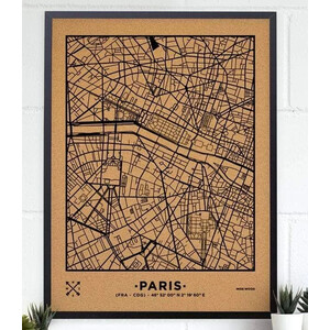 Miss Wood Woody Map Natural Paris XL Black