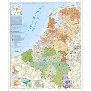 Stiefel Regional map Benelux mit Postleitzahlen (97x137)