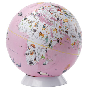 emform Globe Wildlife World Pink 25cm