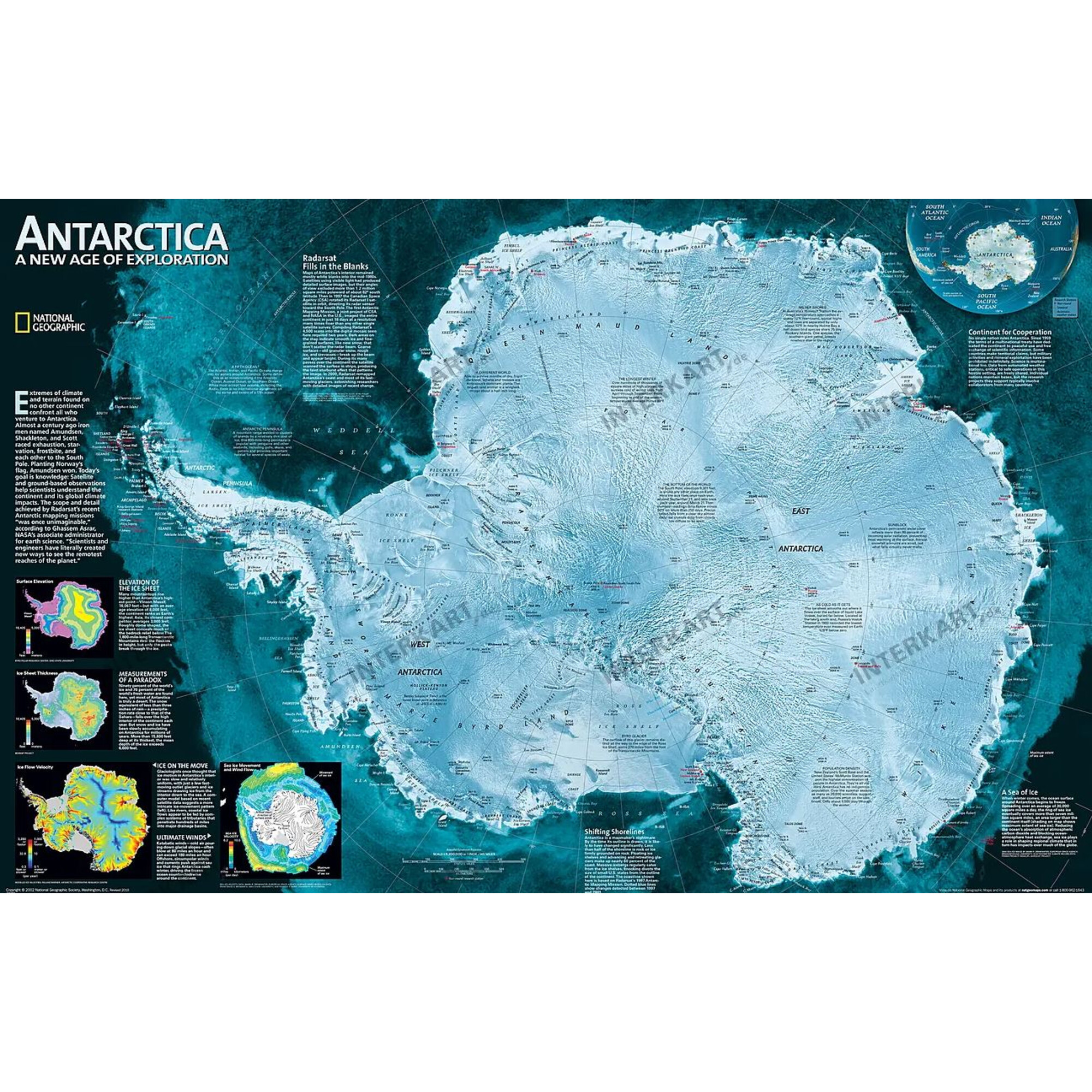 National Geographic Continent map - National Geographic Continent Map Antarctic 