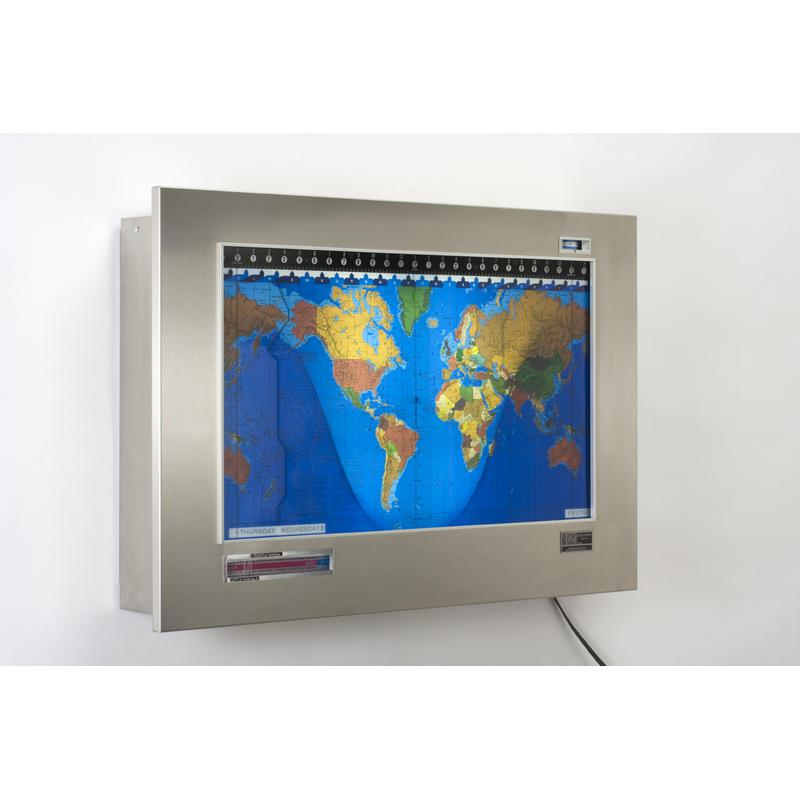 Geochron Original Kilburg in mat stainless steel silver bordered design