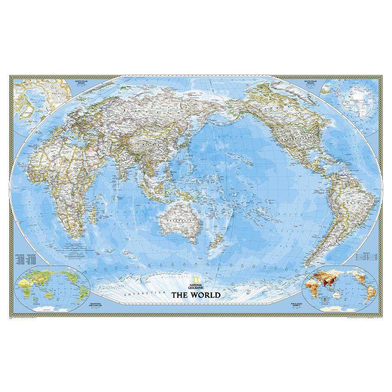 National Geographic World map pazifikzentriert (185 x 122 cm)