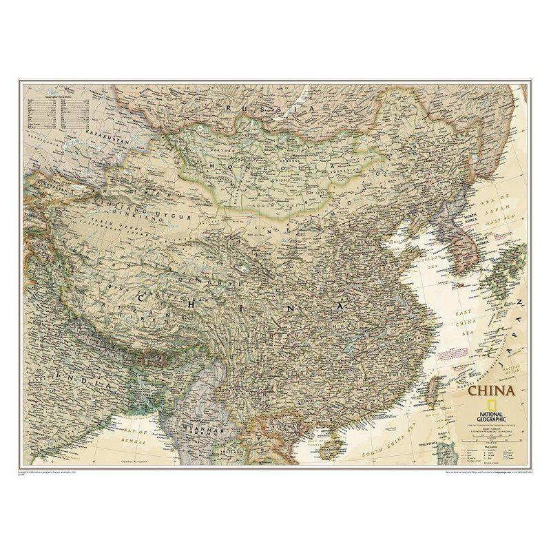 National Geographic antique map of China
