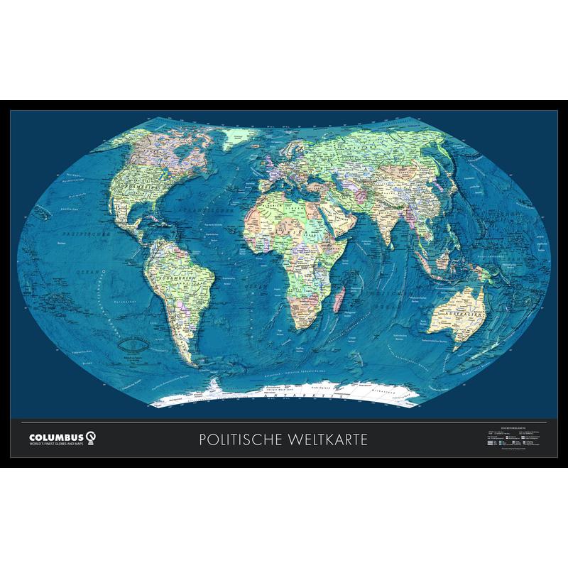 Columbus Weltkarte Satellit/politisch TWK2520