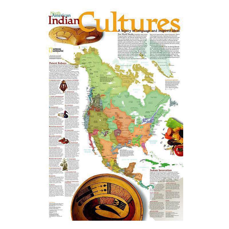 National Geographic Continental map Indian Cultures