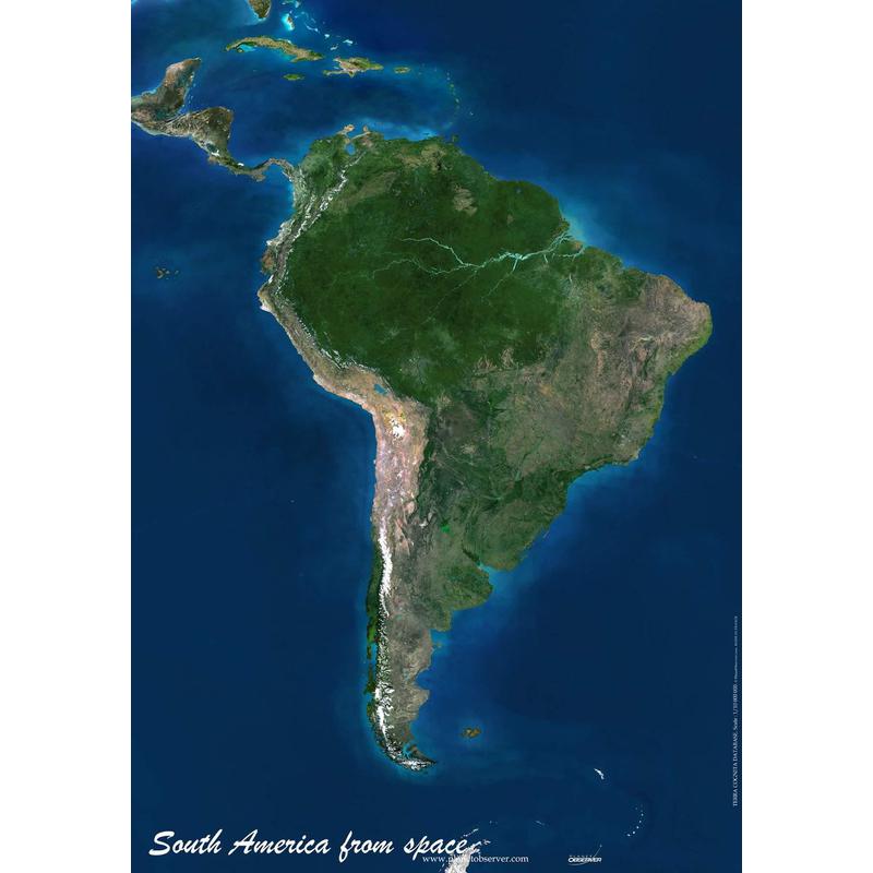 Planet Observer Continental map South America
