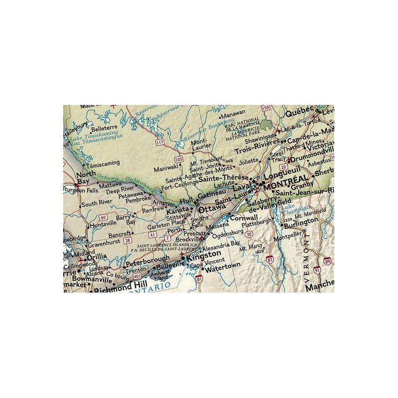 National Geographic antique map of Canada, laminated