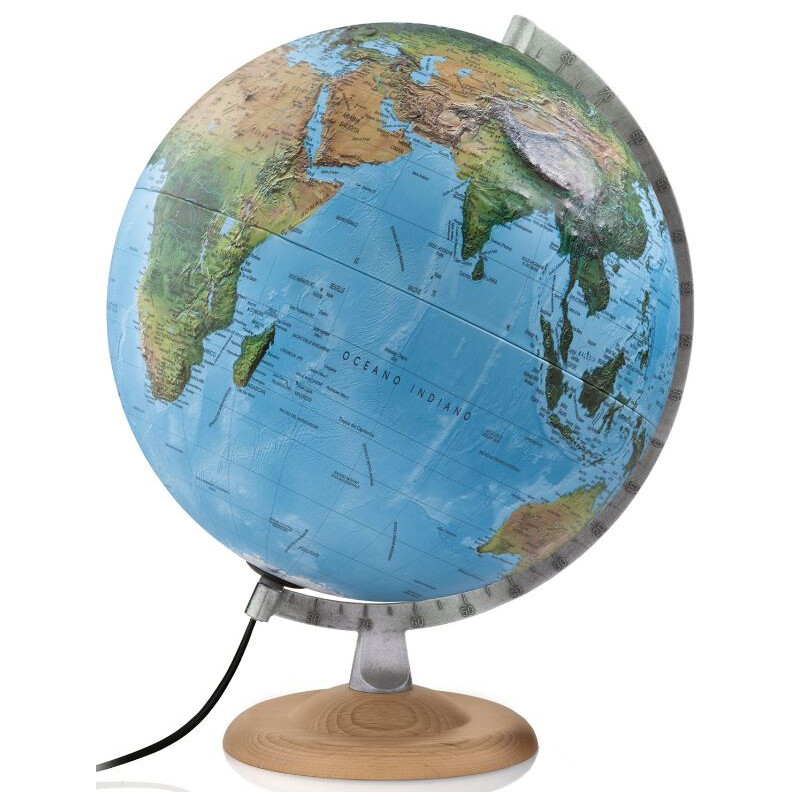 Atmosphere Raised relief globe R4 Silver 30cm