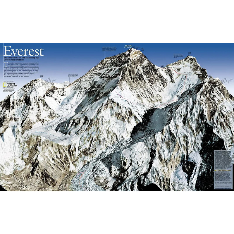 National Geographic Regional map Mount Everest, 50th Anniversary - 2-seitig