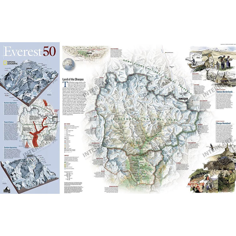 National Geographic Regional map Mount Everest, 50th Anniversary - 2-seitig