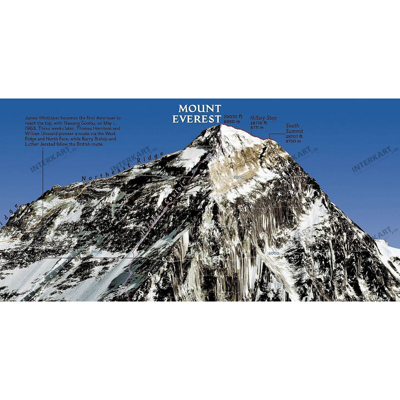 National Geographic Regional map Mount Everest, 50th Anniversary - 2-seitig