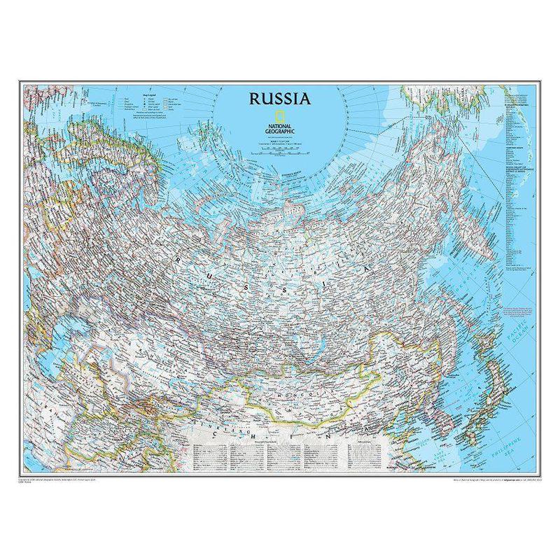 National Geographic Map Russia politically