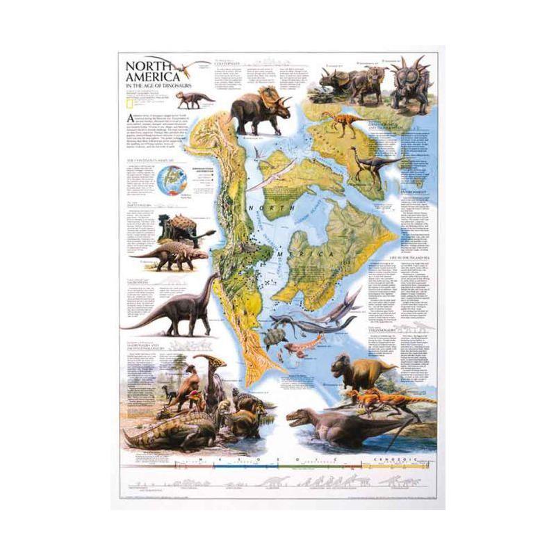 National Geographic Regional map Dinosaur of North America