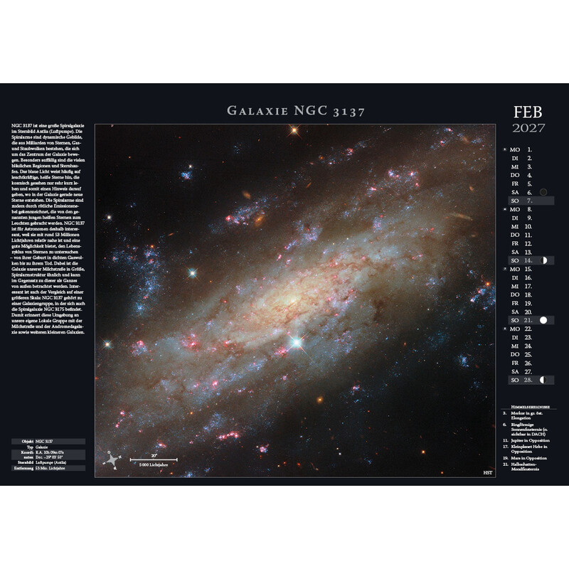 Astronomie-Verlag Calendar Weltraum-Kalender 2027