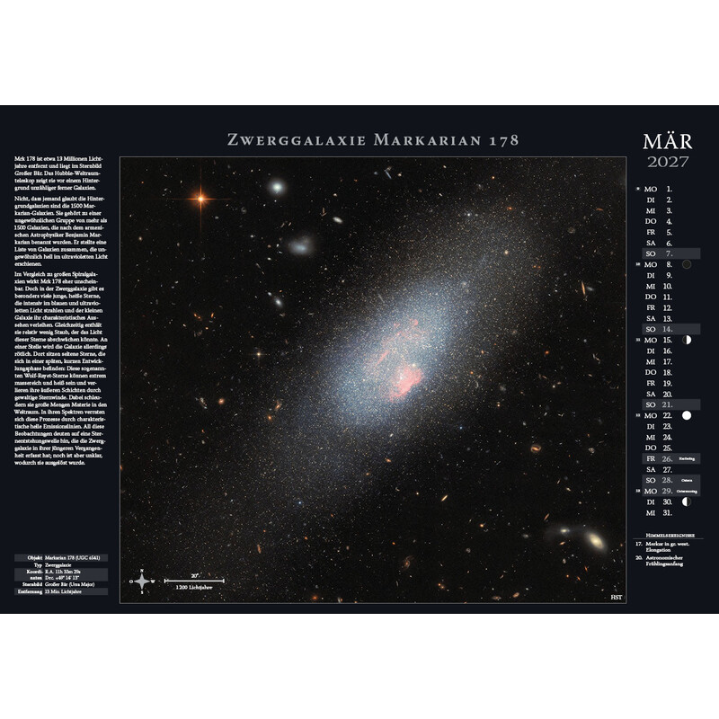 Astronomie-Verlag Calendar Weltraum-Kalender 2027