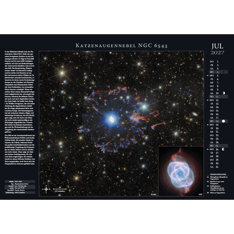 Astronomie-Verlag Calendar Weltraum-Kalender 2027