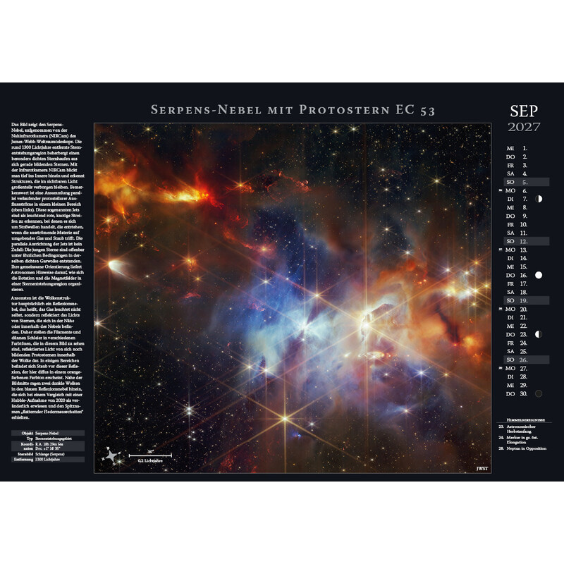 Astronomie-Verlag Calendar Weltraum-Kalender 2027