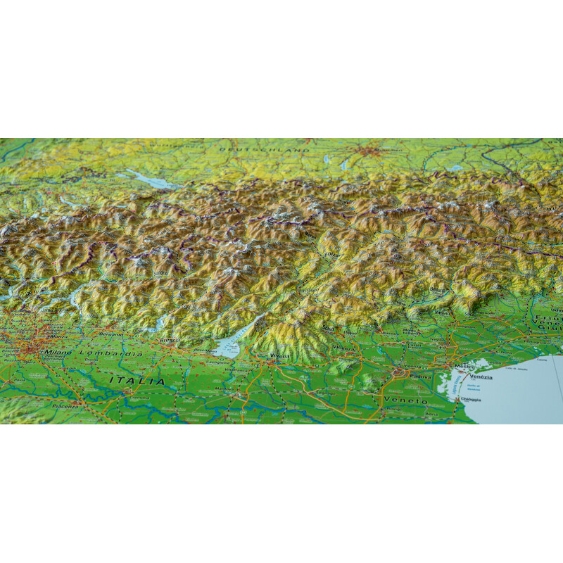 Georelief Large 3D relief map of the Alps (in German)