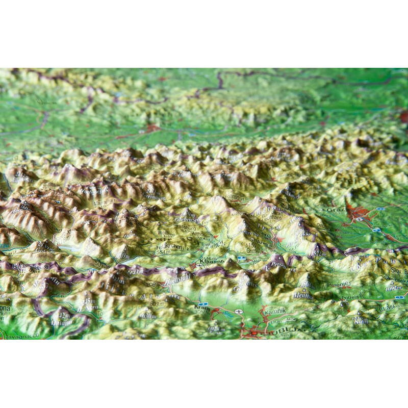 Georelief Large 3D relief map of Austria (in German)