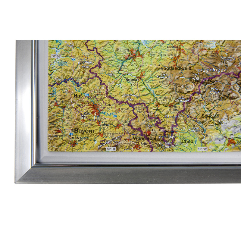 Georelief Regional map Saxony